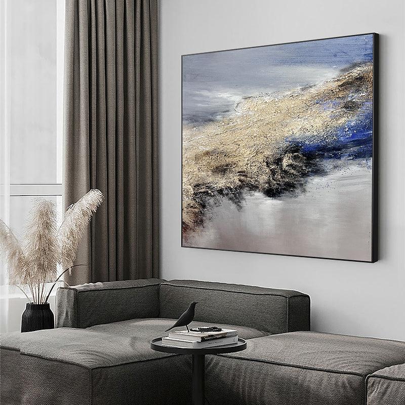 Hand-painted Grey Textured Large Contemporary Art Minimalist Oil Painting - LoveOilpainting