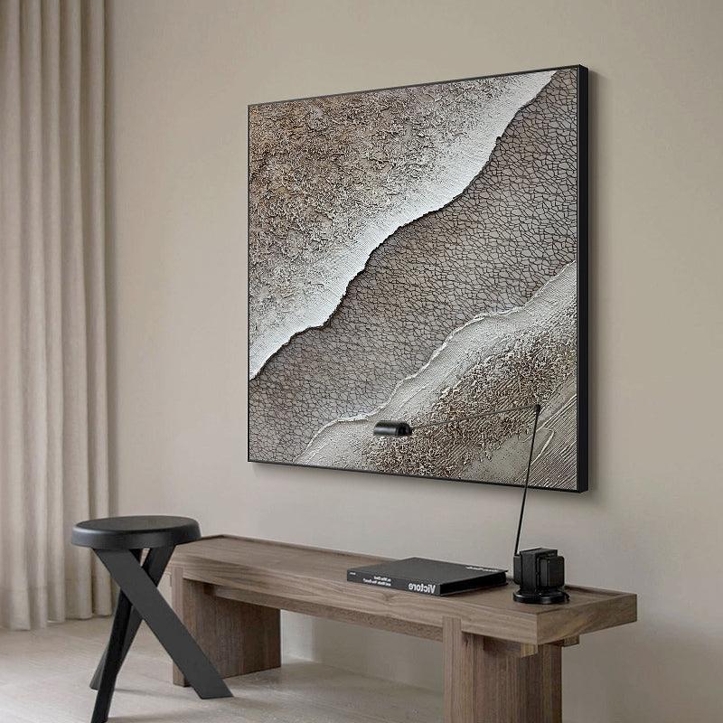 Square Handmade 3D Ocean Beach Wave Landscape Oil Painting - LoveOilpainting