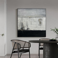 Wabi Sabi 3D Textured Mottled Black Beige Landscape Wall Art - LoveOilpainting