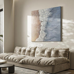 Vertical 3D Minimalist Ocean Abstract Oil Painting on Canvas - LoveOilpainting