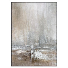 Hand Painted Horizontal Brown and Grey Abstract Wall Art - LoveOilpainting