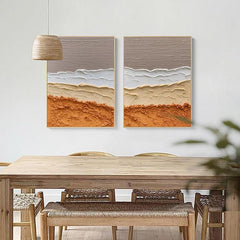 Set of 2 Abstract Minimalist Textured Oil Painting - LoveOilpainting