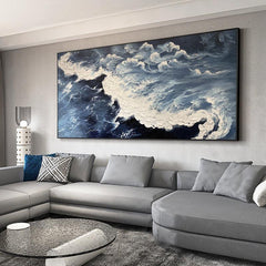 Abstract 3D Minimalist Ocean Landscape Sea Beach Waves Acrylic Oil Painting - LoveOilpainting