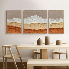 Abstract Set of 3 Minimalist Textured Oil Painting - LoveOilpainting