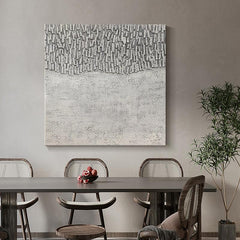 3D Minimalist Modern Abstract Grey Oil Painting - LoveOilpainting