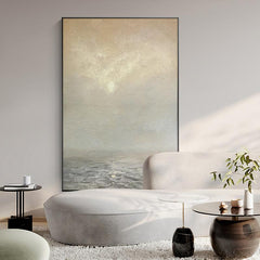 Golden Sea Sunrise Landscape Modern Abstract Oil Painting - LoveOilpainting