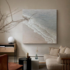 Large Nordic style abstract wall Beige 3D texture painting - LoveOilpainting