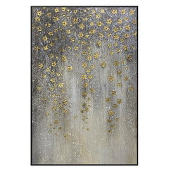 Gold Textured Modern Flower Oil Painting on Canvas - LoveOilpainting