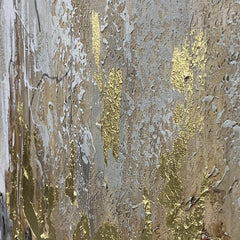 Wabi Sabi Beige and Gold Abstract Landscape Wall Art - LoveOilpainting