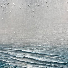 Abstract Blue and Silver Textured Acrylic Oil Painting - LoveOilpainting