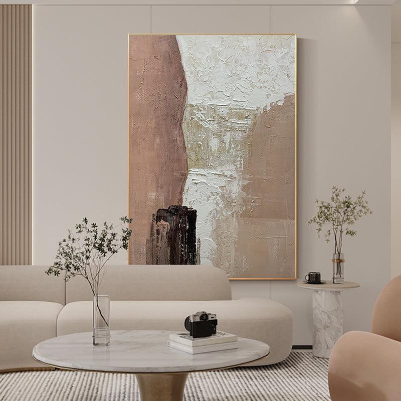 Hand-Painted Brown Beige Abstract Oil Painting On Canvas - LoveOilpainting