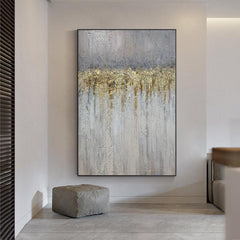 Original Abstract Minimalist Artwork Luxury Grey Textured Abstract Oil Painting Large Vertical Wall Art - LoveOilpainting