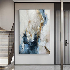 Hand-painted Square Abstract Textured Blue Oil Paintings on Canvas - LoveOilpainting