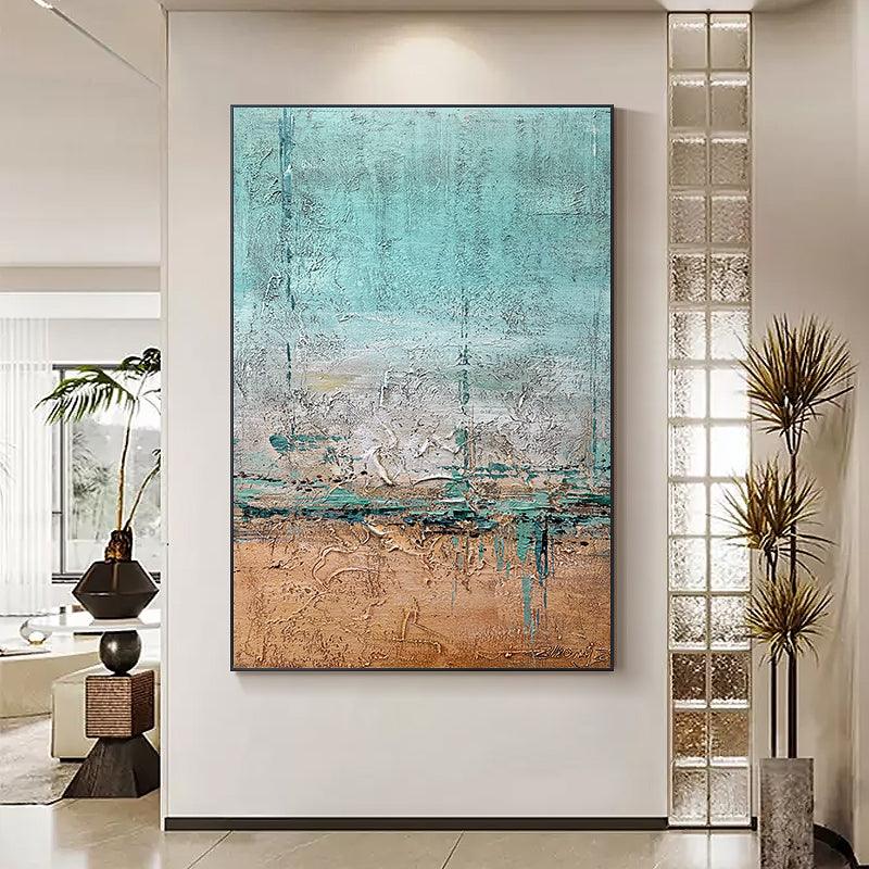 Abstract Minimalist Coffee Texture Oil Painting Nordic Vertical Wabi Sabi Decoration Painting - LoveOilpainting