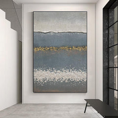 Abstract Thick Texture Grey Beige Acrylic Oil Painting - LoveOilpainting