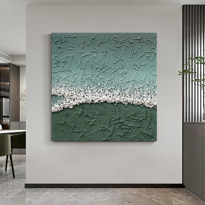 3D Minimalist Green Texture Landscape Abstract Oil Painting - LoveOilpainting