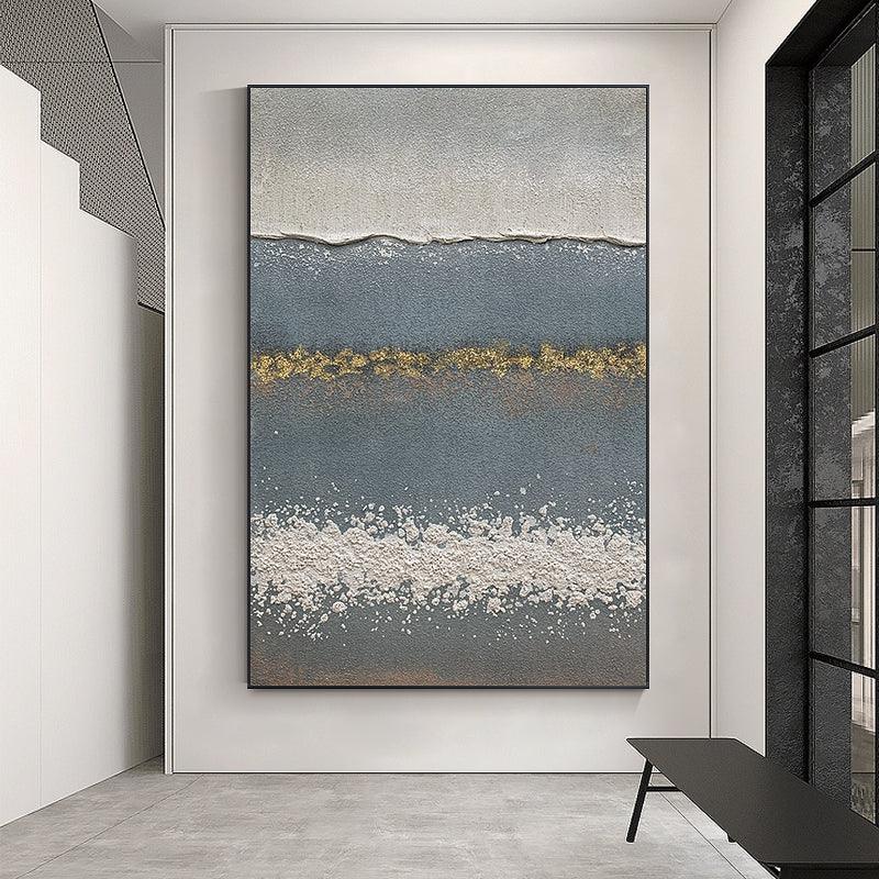 Abstract Grey Beige thick Texture Acrylic Oil Painting - LoveOilpainting