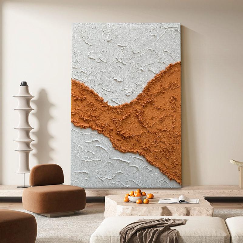 Abstract 3D Textured Brown and Beige Quartz Sand Oil Painting - LoveOilpainting