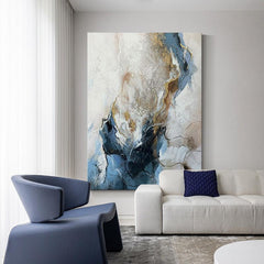 Hand-painted Square Abstract Textured Blue Oil Paintings on Canvas - LoveOilpainting