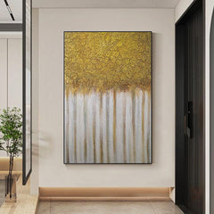 Abstract Minimalist Gold and Beige Texture Oil Painting - LoveOilpainting