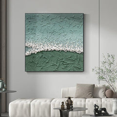 3D Minimalist Green Texture Landscape Abstract Oil Painting - LoveOilpainting