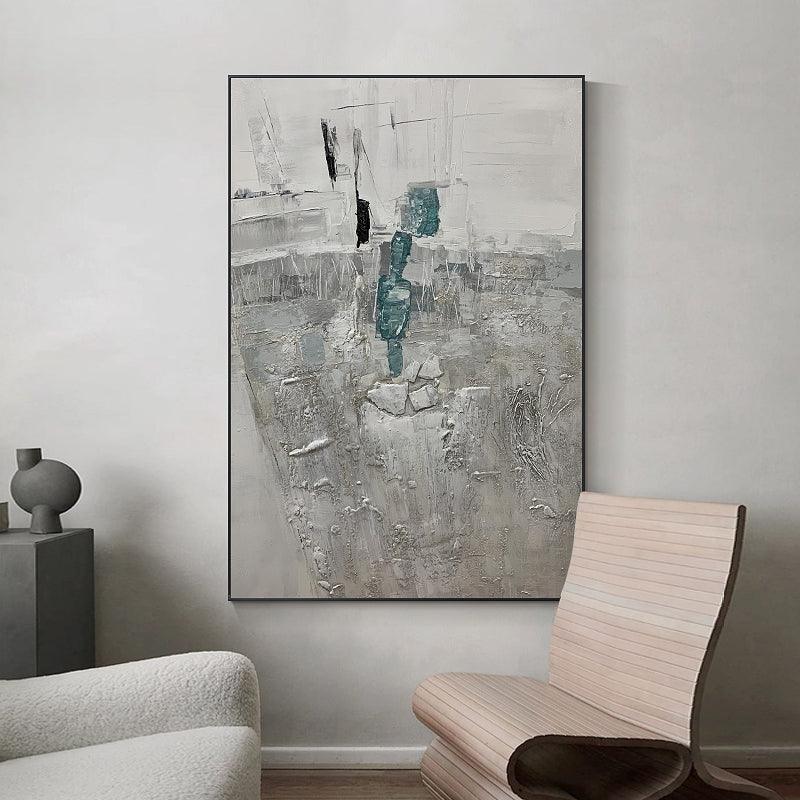 Abstract Grey Texture Landscape Acrylic Oil Painting - LoveOilpainting