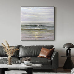 Abstract Golden Sea Sunset Landscape Oil Painting - LoveOilpainting