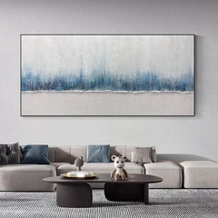 Abstract Blue Beige Texture Oil Painting on Canvas - LoveOilpainting