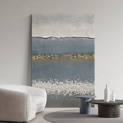 Abstract Thick Texture Grey Beige Acrylic Oil Painting - LoveOilpainting