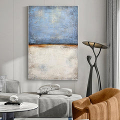 American Abstract Grey and White Texture Minimalist Vertical Oil Painting Mural Entrance Hall Corridor - LoveOilpainting