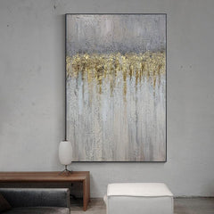 Original Abstract Minimalist Artwork Luxury Grey Textured Abstract Oil Painting Large Vertical Wall Art - LoveOilpainting