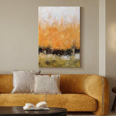 Abstract Vibrant Brown Textured Landscape Oil Painting - LoveOilpainting