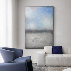 Blue Sky Landscape Abstract Oil Painting on Canvas - LoveOilpainting