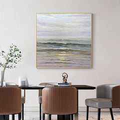 Abstract Golden Sea Sunset Landscape Oil Painting - LoveOilpainting