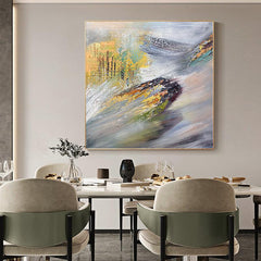 Handpainted Abstract Landscape Gold Texture Oil Painting - LoveOilpainting