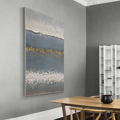 Abstract Grey Beige thick Texture Acrylic Oil Painting - LoveOilpainting