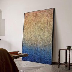 Abstract Gold and Blue Textured Acrylic Oil Painting - LoveOilpainting