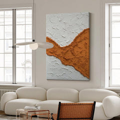 Abstract 3D Textured Brown and Beige Quartz Sand Oil Painting - LoveOilpainting