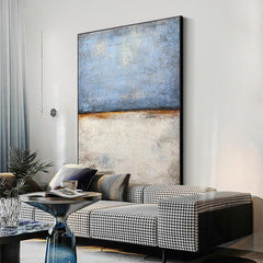 American Abstract Grey and White Texture Minimalist Vertical Oil Painting Mural Entrance Hall Corridor - LoveOilpainting