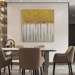 Abstract Minimalist Gold and Beige Texture Oil Painting - LoveOilpainting