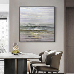 Abstract Golden Sea Sunset Landscape Oil Painting - LoveOilpainting