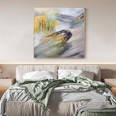 Handpainted Abstract Landscape Gold Texture Oil Painting - LoveOilpainting