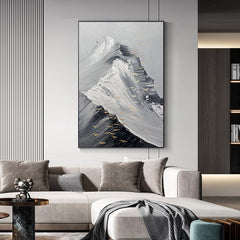 Abstract Majestic Mountain Landscape Oil Painting on Canvas - LoveOilpainting