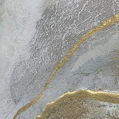 Abstract Beige Landscape Oil Painting Gold Foil Acrylic Wall Art - LoveOilpainting