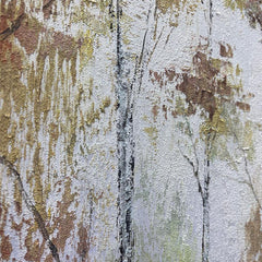 Abstract Gold Trees Textured Acrylic Colorful Forest Oil Painting on Canvas - LoveOilpainting