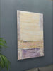 Purple Minimalist Wall Art Thick Beige Textured Abstract Oil Painting Wabi Sabi Art